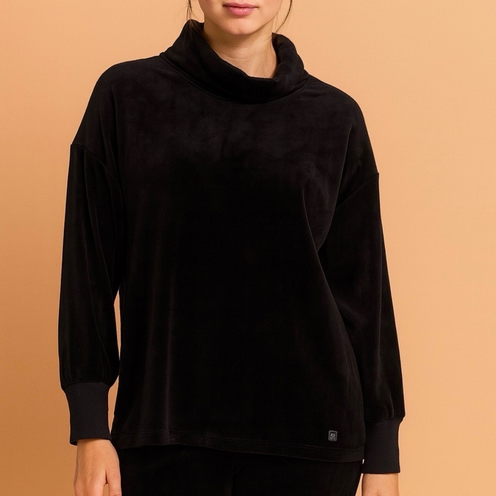 Calvin Klein Women’s Velour Black Oversized Cowl Neck Sweater Size Small